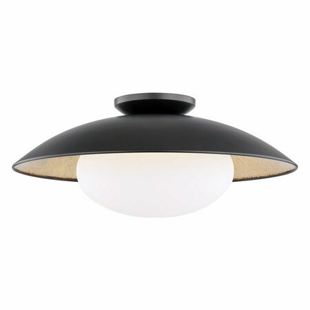 MITZI 1 Light Large Semi Flush H368601L-BLK/GL